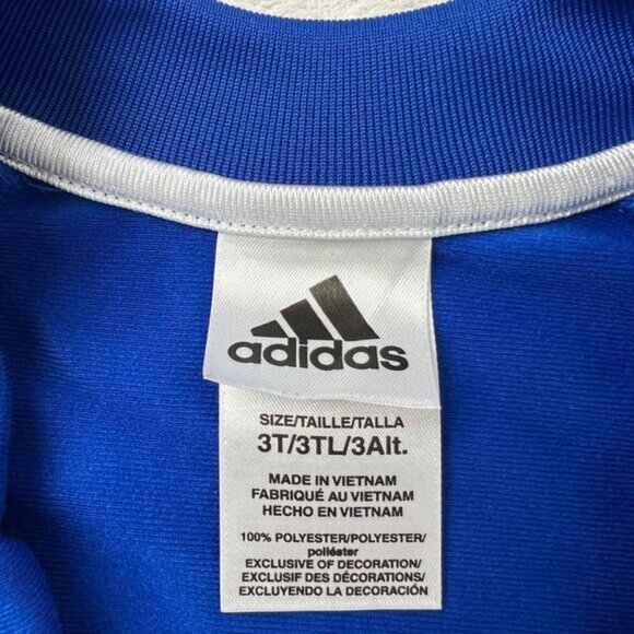 Adidas Toddler Size 3T Blue Full Zip Activewear Jacket Tracksuit Unisex Boy Girl - Picture 3 of 12